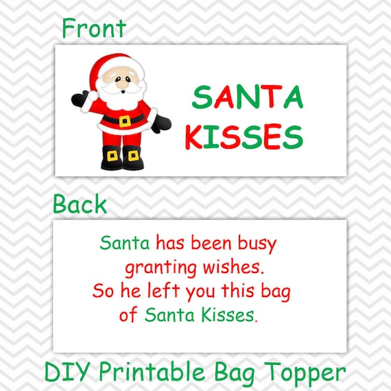 Santa Kisses Free Printable
