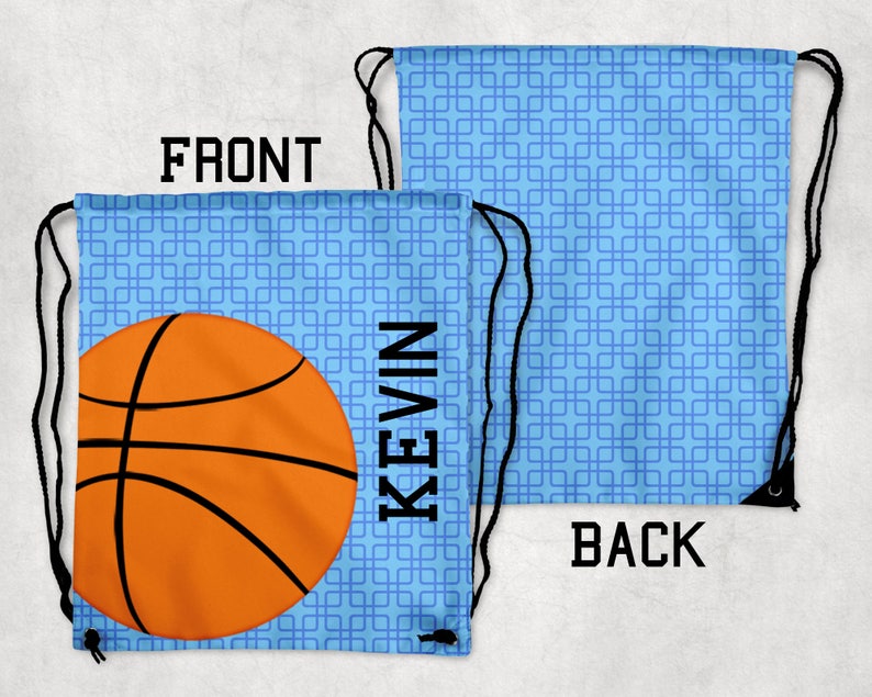 Basketball Sports Bag Personalized Kids Drawstring Bag Basketball Backpack Personalized Drawstring Backpack
