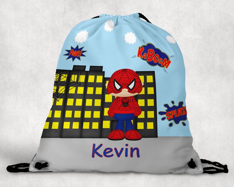 Spiderman Backpack Hockey Sports Bag Spiderman Personalized Drawstring Backpack Personalized Kids Drawstring Bag