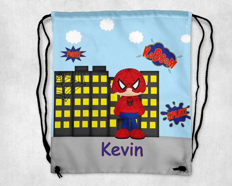 Spiderman Backpack Hockey Sports Bag Spiderman Personalized Drawstring Backpack Personalized Kids Drawstring Bag