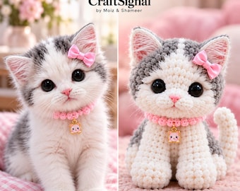 Cat Crochet Pattern, Cat crochet pattern amigurumi, Cute Kitten PDF, Sitting Kitty Crochet, loaf cat crochet pattern, cute little kitten