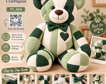 Memory Bear Pattern, Memory Bear Pattern PDF, Memory Bear Sewing Pattern, Upcycled Towel Bear, Keepsake Teddy Bear, Recycled Fabric Plush