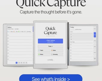 reMarkable Quick Capture | Hyperlinked Inbox for Tasks, Ideas & Notes | GTD Brain-Dump Digital PDF