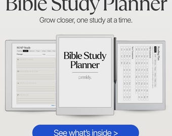reMarkable Bible Study Planner | Hyperlinked SOAP Journal, Prayer List, Sermon Notes & 66-Book Reading Plan | Undated Digital Download