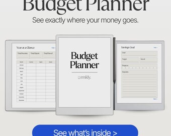 reMarkable Budget Planner | Hyperlinked Monthly Budget, Expense Log & Savings Tracker | Undated Finance Planner PDF