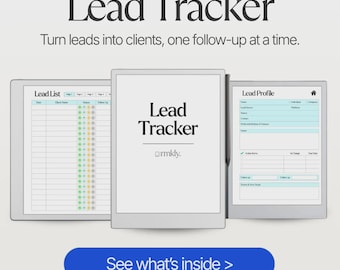 reMarkable Lead Tracker | Hyperlinked CRM Notebook for 100 Clients with Follow-Ups | Digital PDF for Freelancers