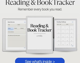 reMarkable Reading Tracker | Hyperlinked Digital Book Journal, Reading Challenge, TBR List & Book Review Template | Undated PDF