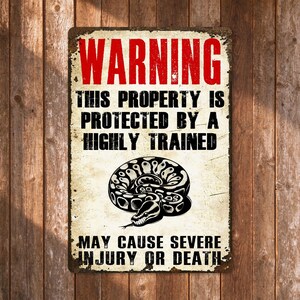 Ball Python Tin Sign, Funny Snake Warning Metal Wall Decor, Ball Python Lover Gift, Vintage Reptile Sign, Snake Room Garage Home Decoration