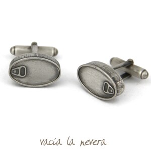 Sterling silver cufflinks for men, Sardine can, Original cufflinks, Men&#39;s jewelry