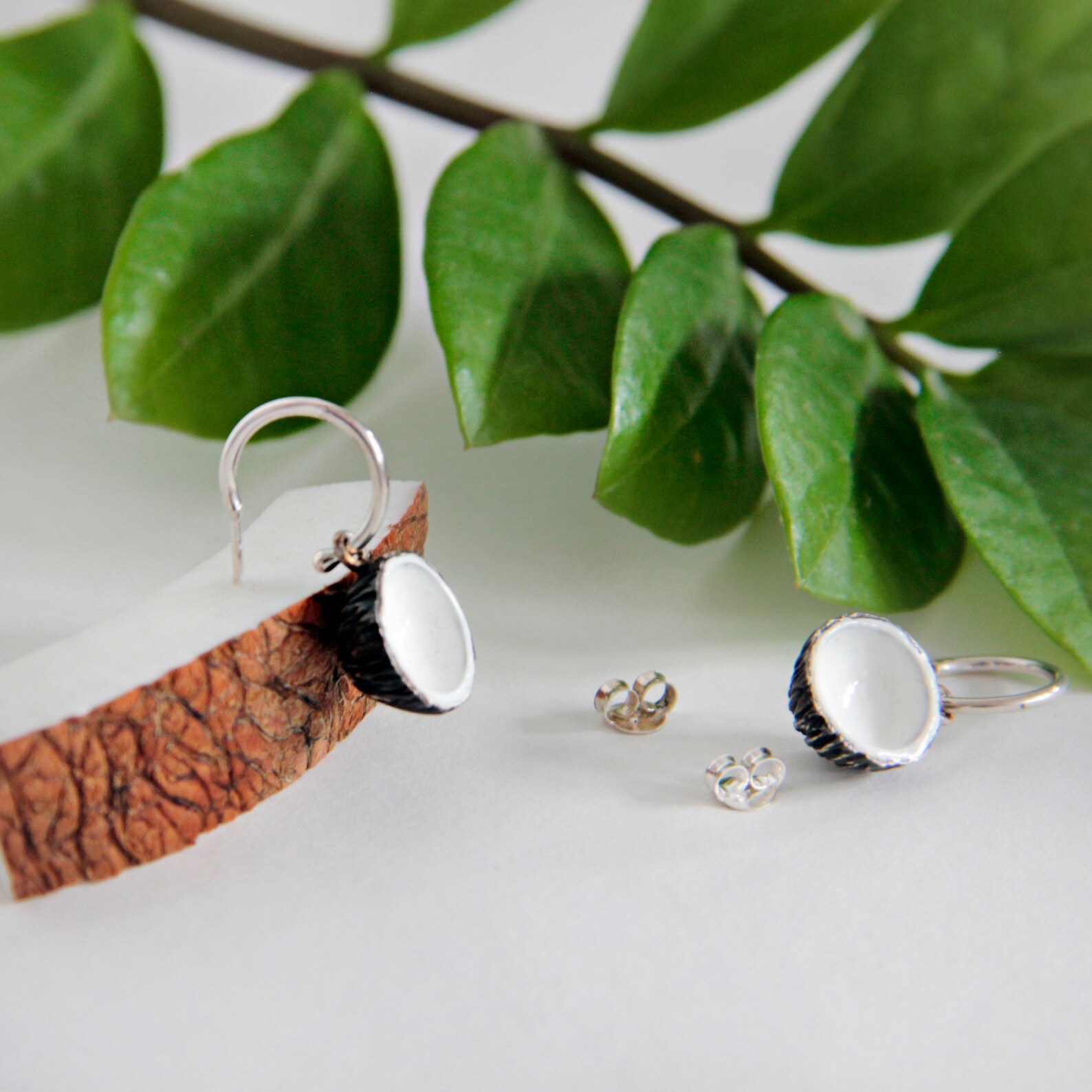 Sterling Silver Hoop Earrings Small Hoops Earrings Coconut Etsy