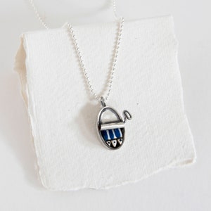 Fish necklace, SARDINES pendant, sardines choker, oxidized silver jewel. Original jewels image 2