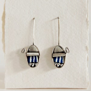 Original SARDINES earrings, sterling silver earrings, Sardines tin can jewelry