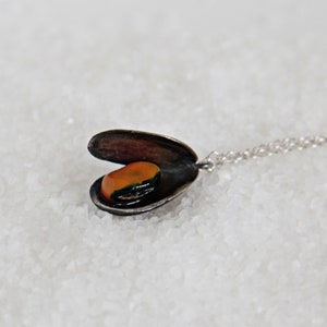 MUSSEL choker, Sterling silver choker, silver chain, Ocean jewelry
