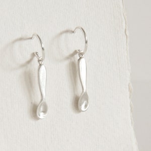 SPOON earrings, Silver hoops, silver earrings, spoons