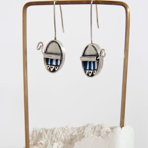 Orecchini originali SARDINE, orecchini in argento sterling, gioielli in scatola di latta con sardine