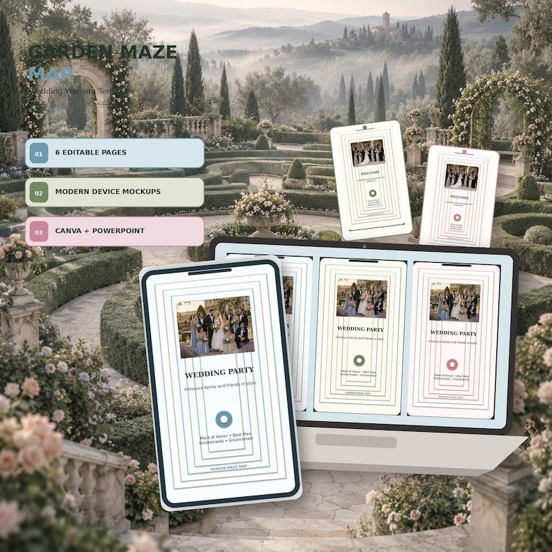 Romantic & Botanical wedding website templates