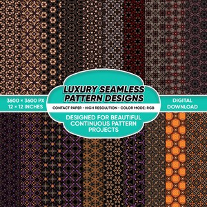 Luxury Seamless Pattern Bundle, Elegant Contact Paper Designs, Luxury Digital Paper, Seamless Background, Printable Pattern