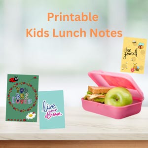 Lunch Box Notes for Kids, Lunch Box Notes, Lunch Box Printables, School Printables, School, Kids, Printables, Download, Digital File