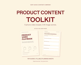 Toolkit voor productcontent: opnamelijsten voor video's, handleiding voor AI-afbeeldingen en invulbare werkbladen