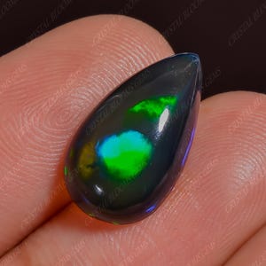 3 Ct.  Smoked Ethiopian Opal Cabochon, Rainbow Play of Color, Unique Opal Stone for Jewelry Making, Handmade Ring & Pendant Stone