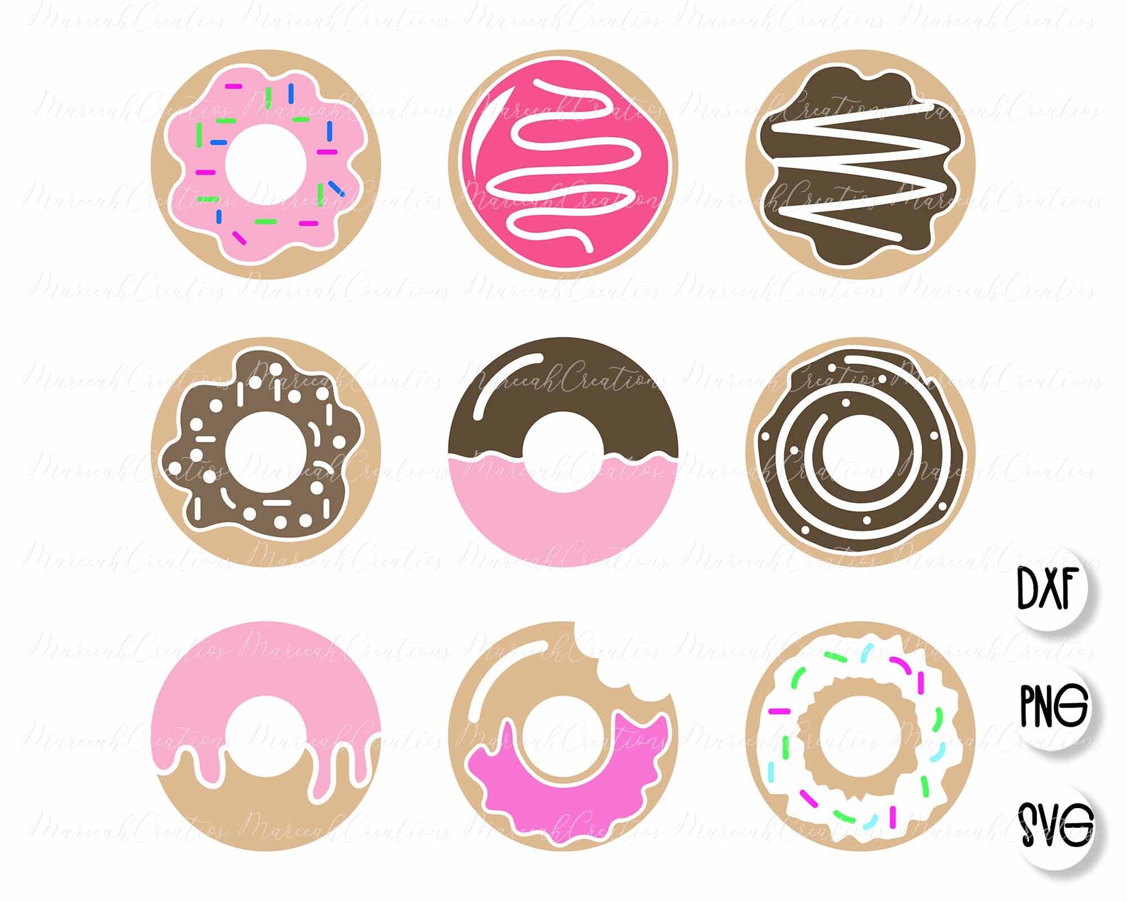 Donut Layered SVG Bundle Donut Cricut Cutting File Bundle ...