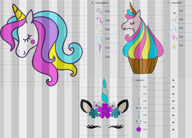 Download Unicorn Head SVG File Unicorn Head Layered SVG Unicorn | Etsy