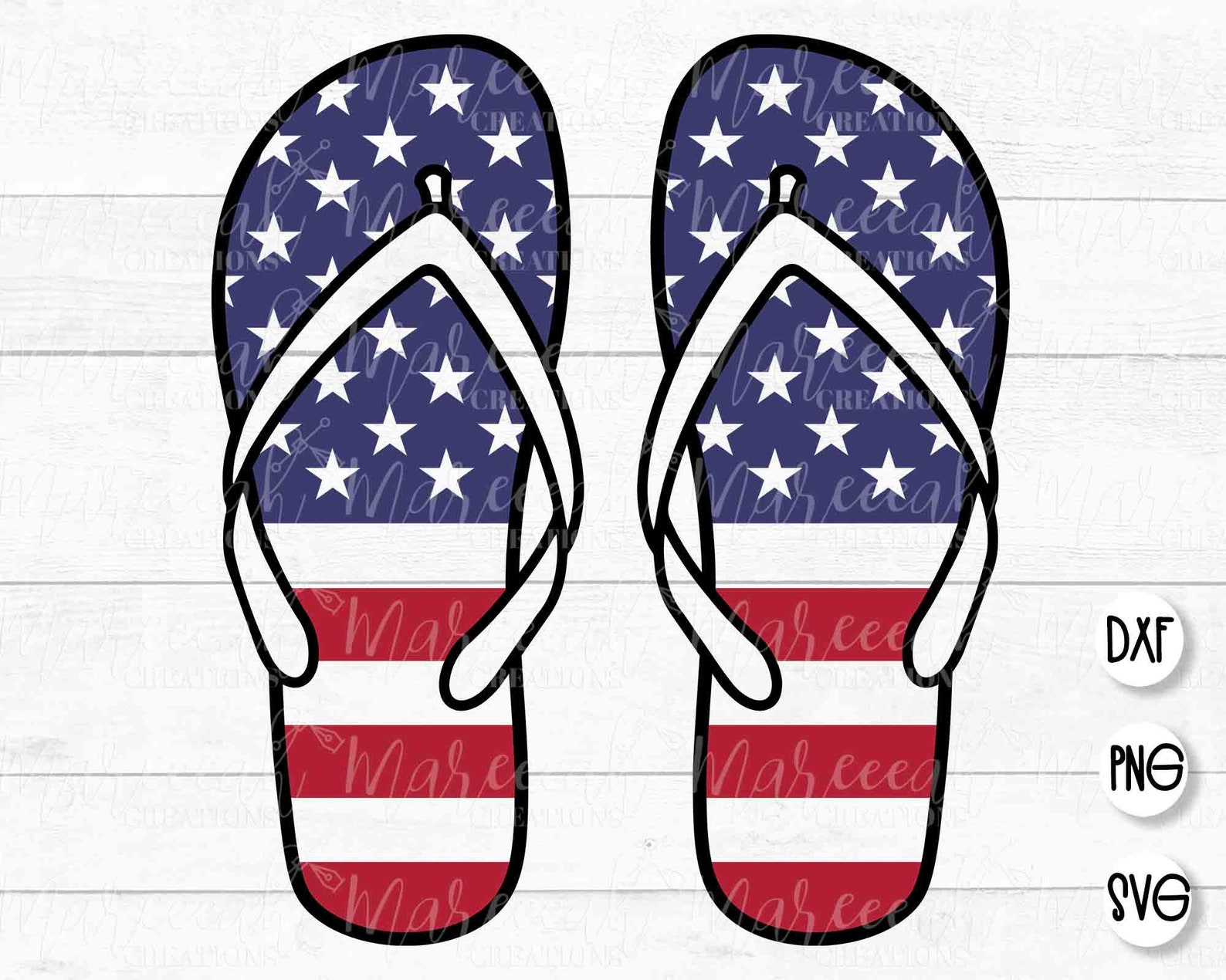 Patriotic Flip Flops Layered SVG American Flag Flip Flops | Etsy