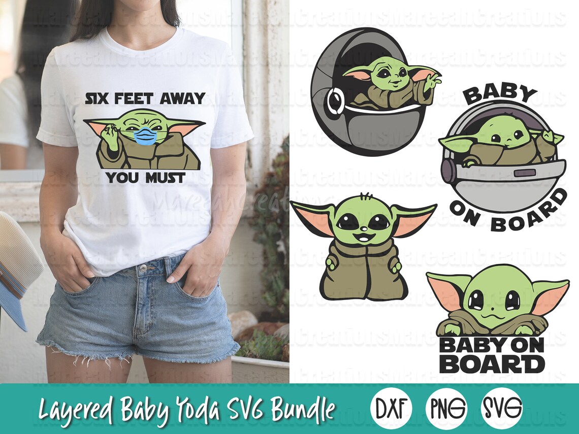 Baby Yoda SVG Bundle Baby Yoda in Pod Baby Yoda on Board Etsy