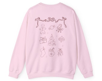 Jersey navideño para mujer | Sudadera navideña con dibujos | Jersey navideño rosa | Regalo de Navidad | Jersey navideño