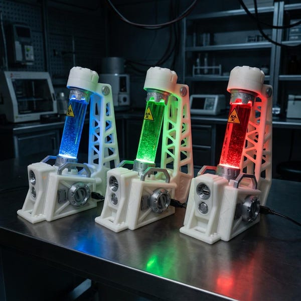 Resident Evil T-Virus-Ampullen-LED-Lampe, Biohazard-Laborleuchte, Gaming-Schreibtisch, Sci-Fi-Horror-Requisite
