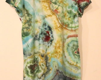 OOAK Tye Dye Womens Short Dress Nightshirt Size L/XL