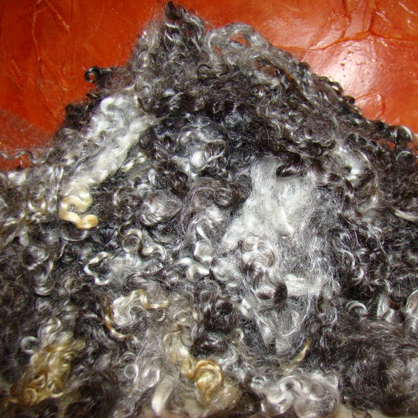 Silver, Charcoal and White Super Soft Kid Mohair 2nd Clip Washed Apollonia 4oz