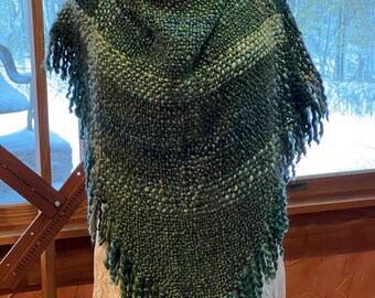手紡ぎ、ハンドメイド、モヘアショール