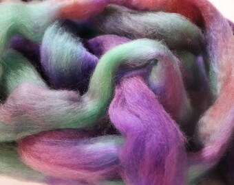 100% Fine Grade Mohair Roving "Peacock" 4oz