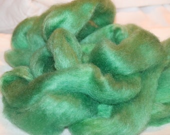 100% Fine Grade Mohair Roving "Emerald" 2oz