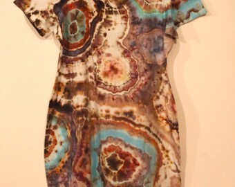 OOAK Tye Dye Womens Short Dress Nightshirt Size L/XL