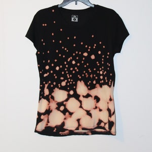 Camisa de tintura reversa feminina S L OOAK Wearable Art Sexy Basics