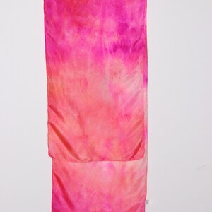 Wearable Art Hand Dyed OOAK Silk Habotai Scarf 11&quot;x60&quot;