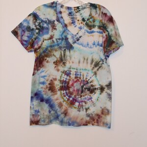 Hand Dyed T Shirt  Hippie Festivals Concerts Unisex Size M V Neck Hanes 100% Cotton