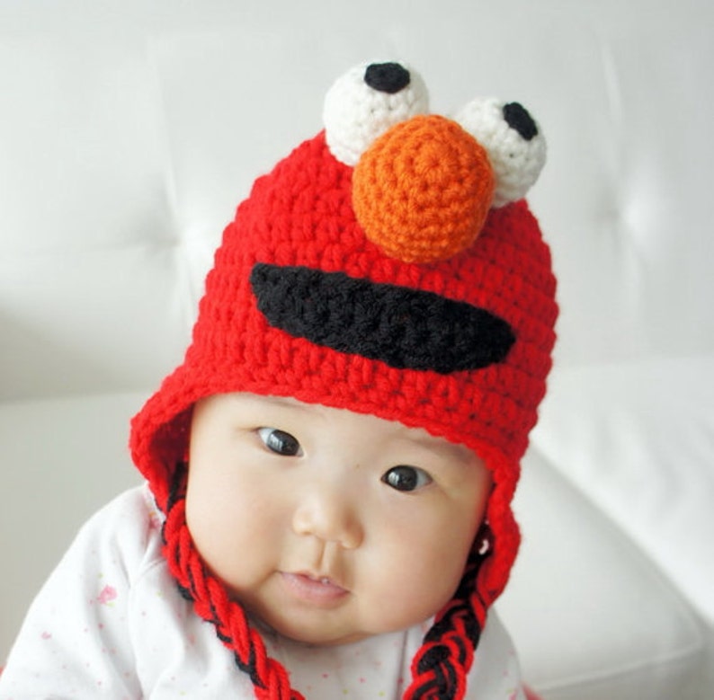 elmo hat monster hat babymutsje haken dier hat foto prop | etsy