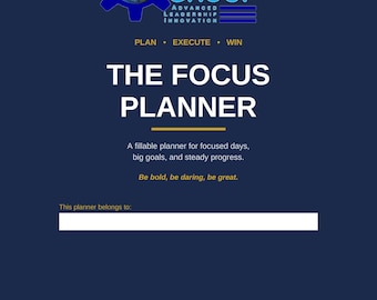 Planificador diario rellenable en PDF para líderes, planificador de objetivos con seguimiento de hábitos, planificador de productividad imprimible, planificador diario ejecutivo.