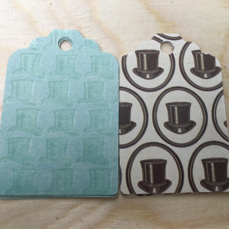 Victorian Top Hat Cardstock Gift Tags With Jute Cord Assorted Etsy