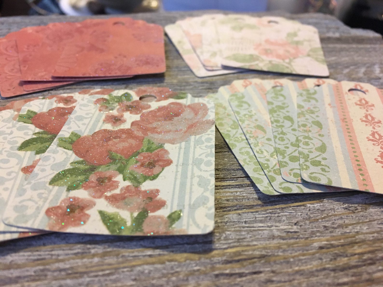 Rustic Roses Cardstock Dusty Rose Victorian Wallpaper Cardstock Gift Tags With Jute - Etsy