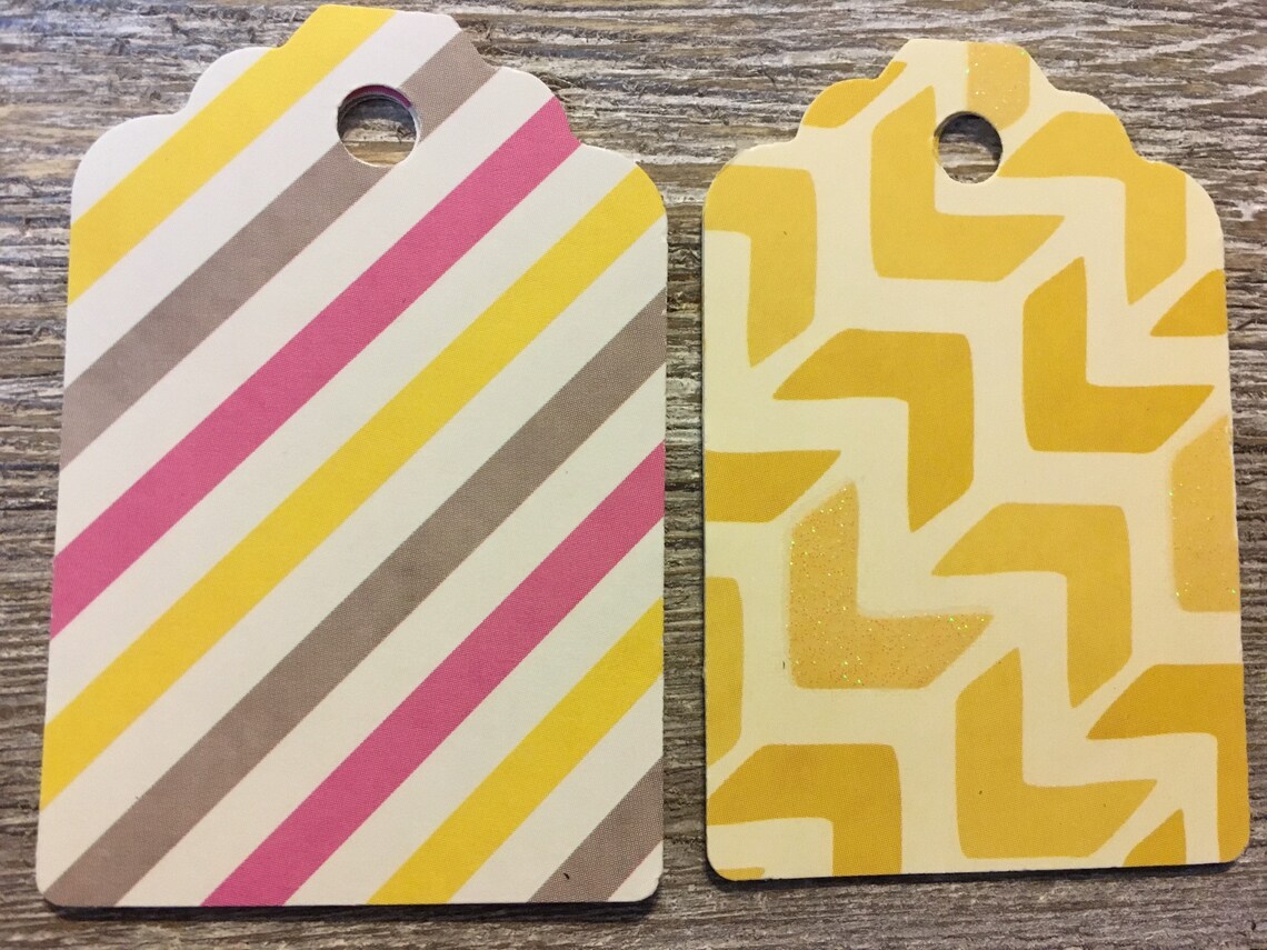 Sixties Geometric Cardstock Gift Tags With Jute Cord Assorted Etsy