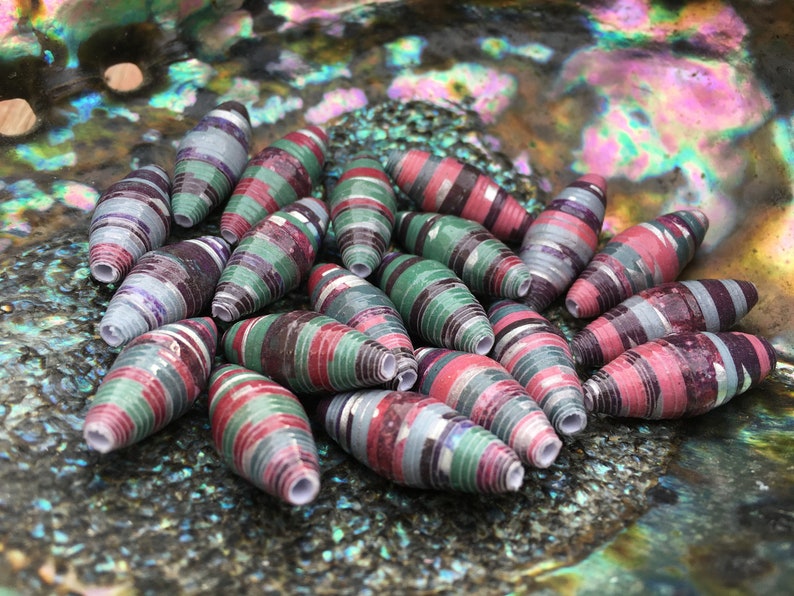 Set of 20 Northern Lights Handmade Paper Beads 1 Inch