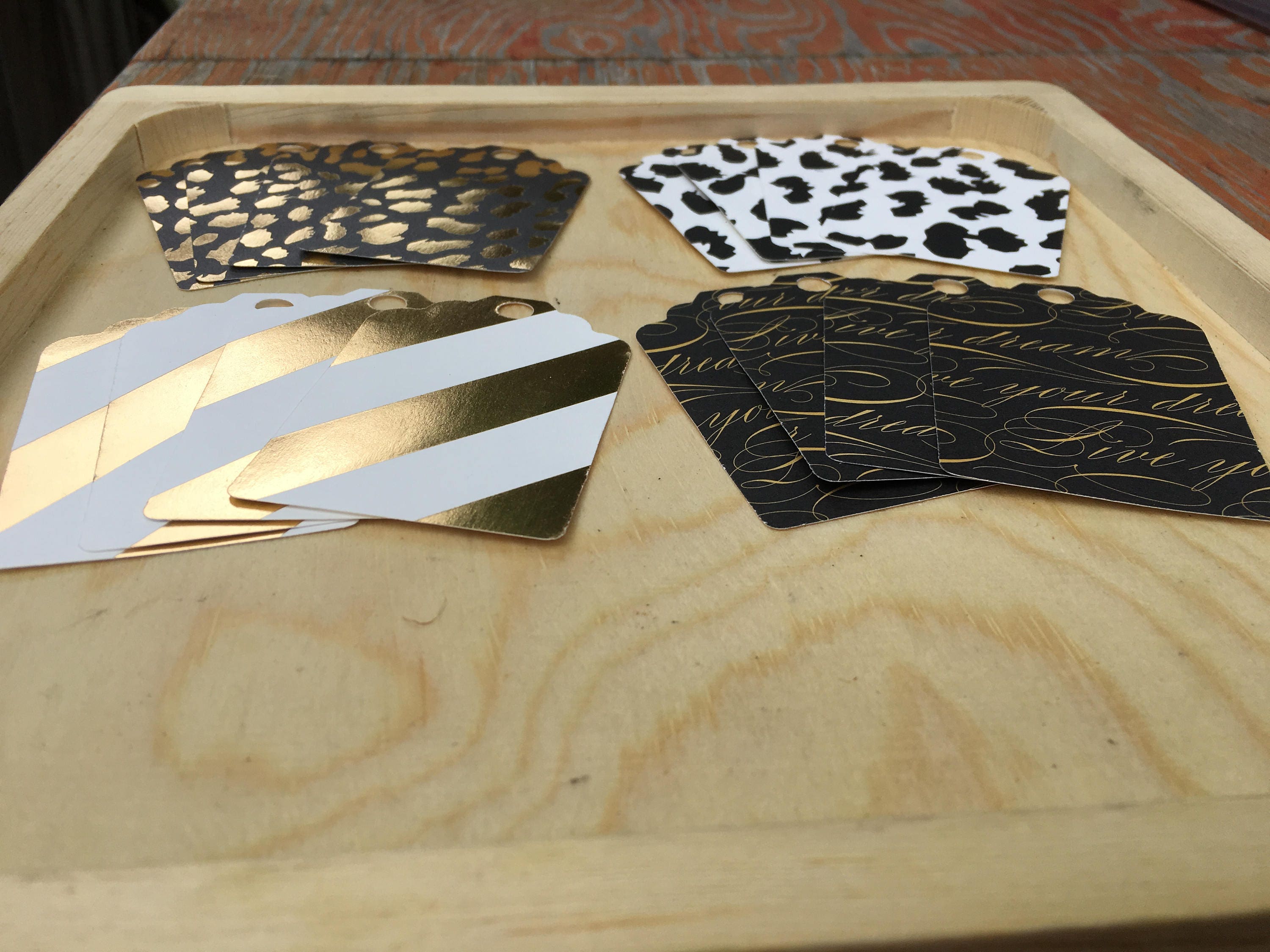 Black and Gold Cardstock Gift Tags with Jute Cord Assorted Etsy