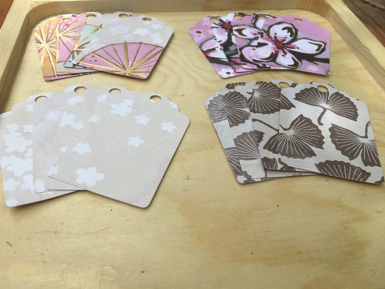 Japanese Garden Cardstock Gift Tags with Jute Cord Assorted Etsy