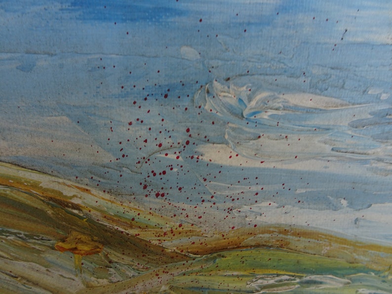 M. THOMPSON Listed Painting of Christo Yellow Umbrellas on Etsy