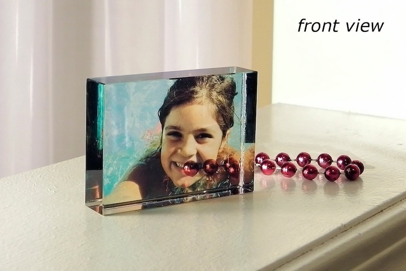 Personalized Photo Frame See Through Glass Small Brick Etsy