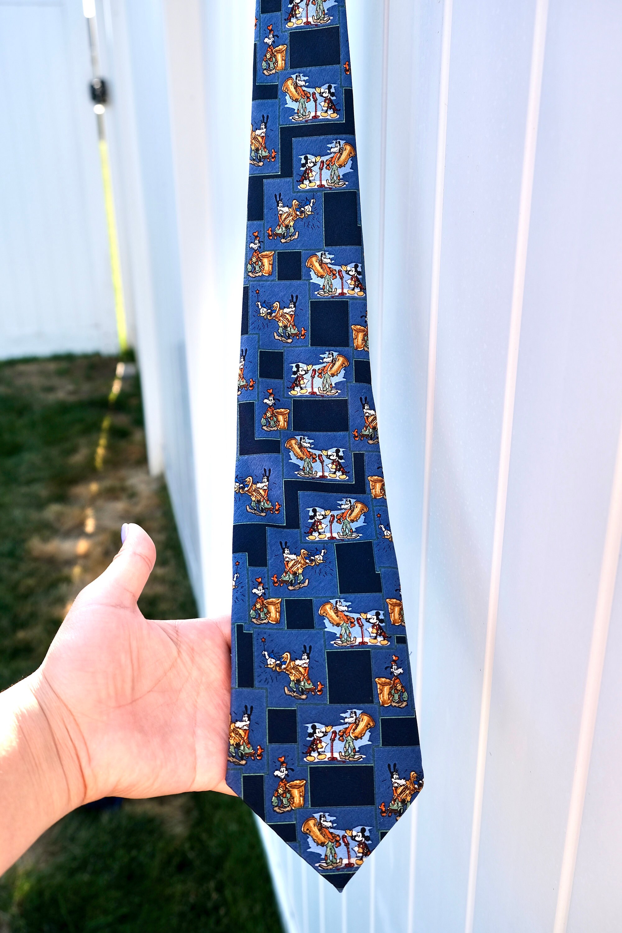 Vintage 80s 90s Mickey Unlimited Silk Like Tie Cartoon